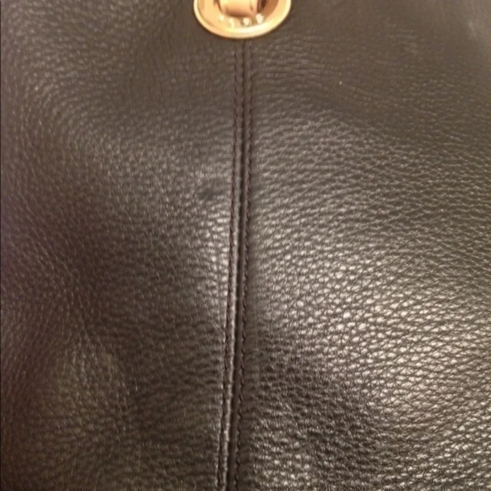 Signature black leather Michael Kors tote